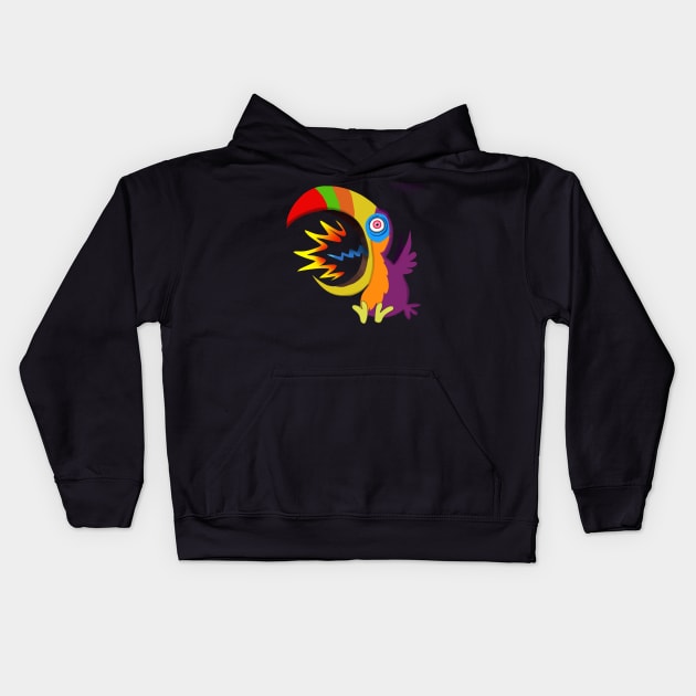 Screaming Toucan Kids Hoodie by wolfmanjaq